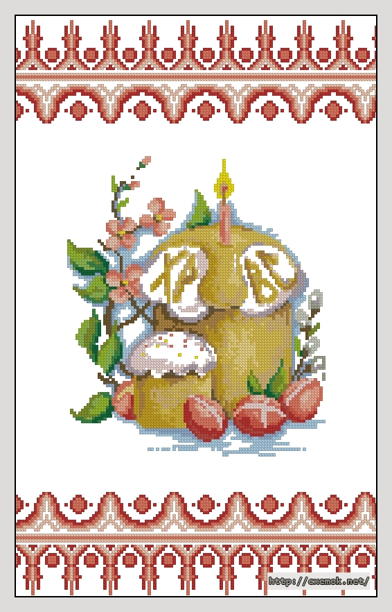 Download embroidery patterns by cross-stitch  - Easter towel