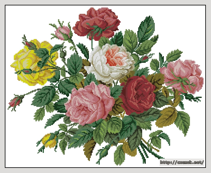Download embroidery patterns by cross-stitch  - Roses in their splendour, author 