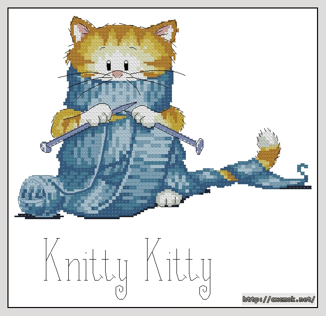 Скачать схему вышивки нитками Knitty Kitty, автор 