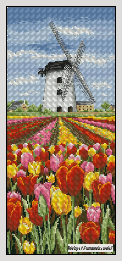 Download embroidery patterns by cross-stitch  - Dutch landscape, author 