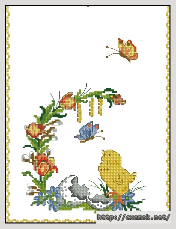 Download embroidery patterns by cross-stitch  - Дорожка пасхальная 