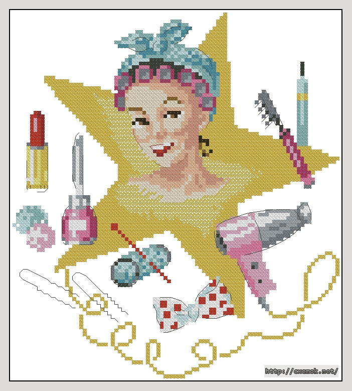 Download embroidery patterns by cross-stitch  - Reine de beaute, author 