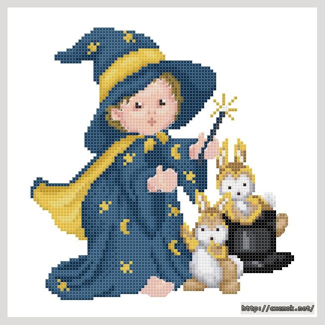 Download embroidery patterns by cross-stitch  - Magician, author 