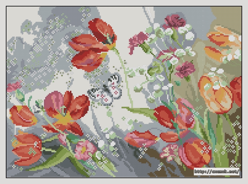Download embroidery patterns by cross-stitch  - Life in red, author 