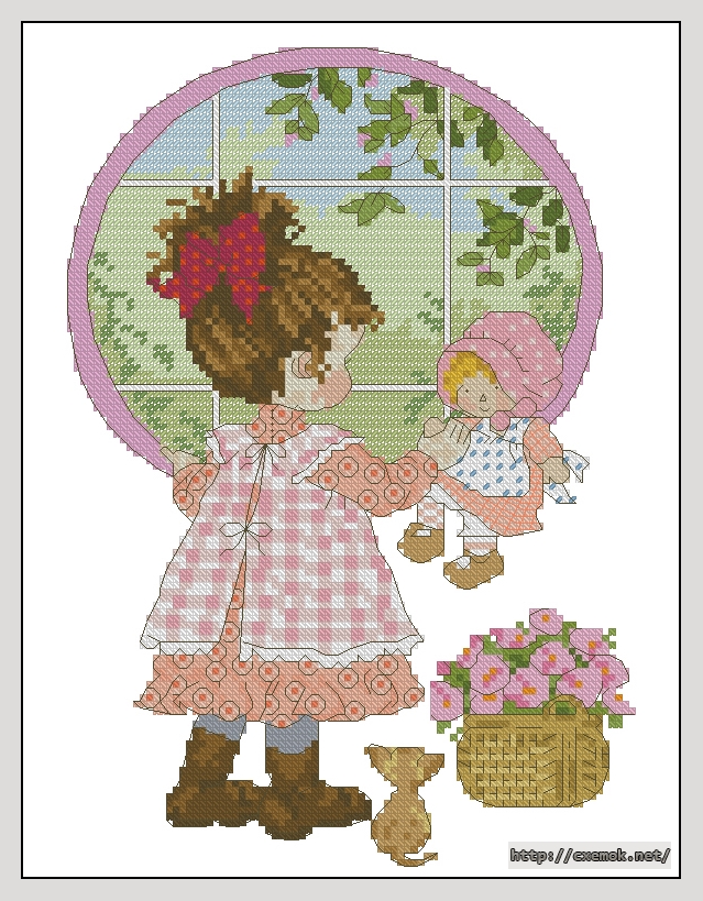 Download embroidery patterns by cross-stitch  - Throudh the window, author 