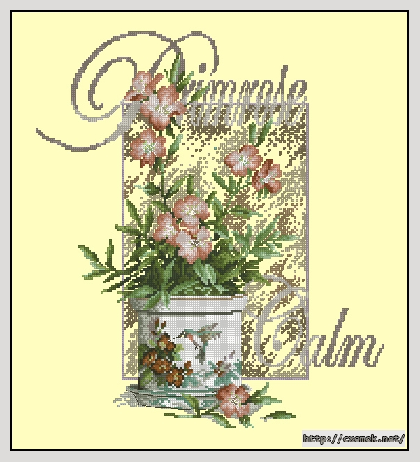 Download embroidery patterns by cross-stitch  - Plum rose calm, author 