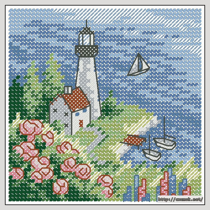 Download embroidery patterns by cross-stitch  - Beach tranquility, author 