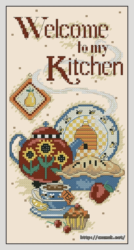 Download embroidery patterns by cross-stitch  - My kitchen welcome, author 