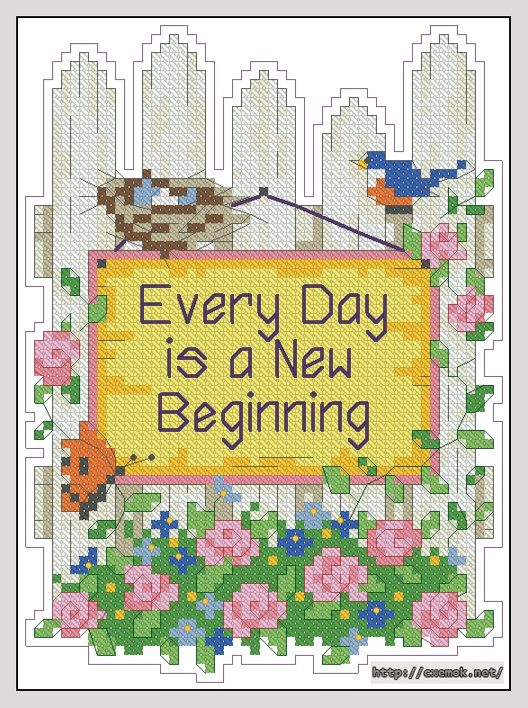 Download embroidery patterns by cross-stitch  - Garden fence, author 
