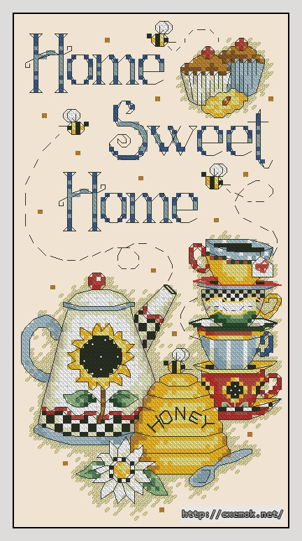 Скачать схемы вышивки нитками / крестом  - Sweetness of home, автор 