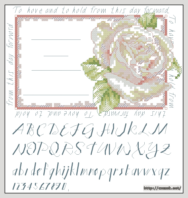 Download embroidery patterns by cross-stitch  - Single rose wedding record, author 