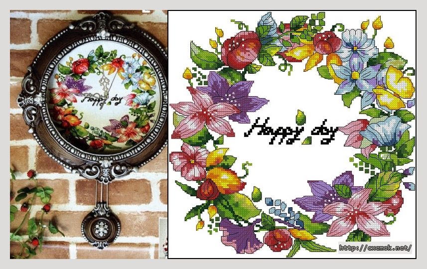 Download embroidery patterns by cross-stitch  - Happyday, author 