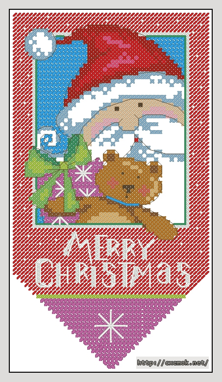 Download embroidery patterns by cross-stitch  - Santa & teddy, author 