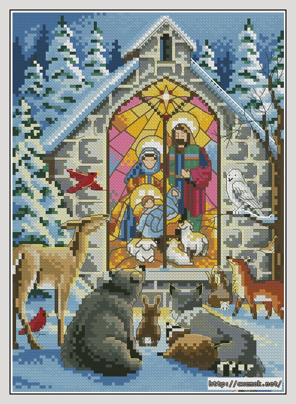 Download embroidery patterns by cross-stitch  - Holy nativity, author 