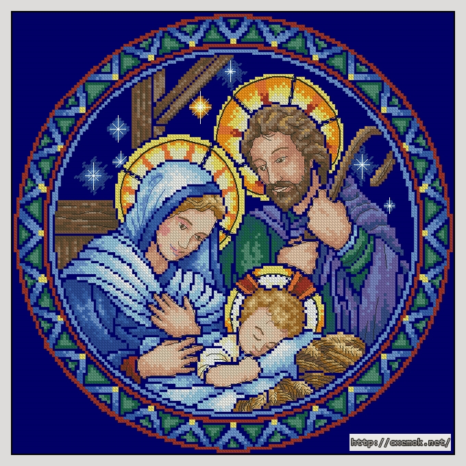 Download embroidery patterns by cross-stitch  - Holy family, author 
