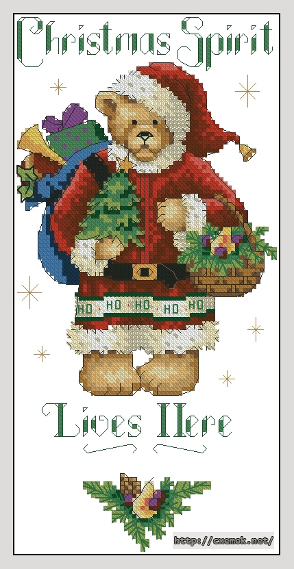 Download embroidery patterns by cross-stitch  - Christmas spirit banner, author 