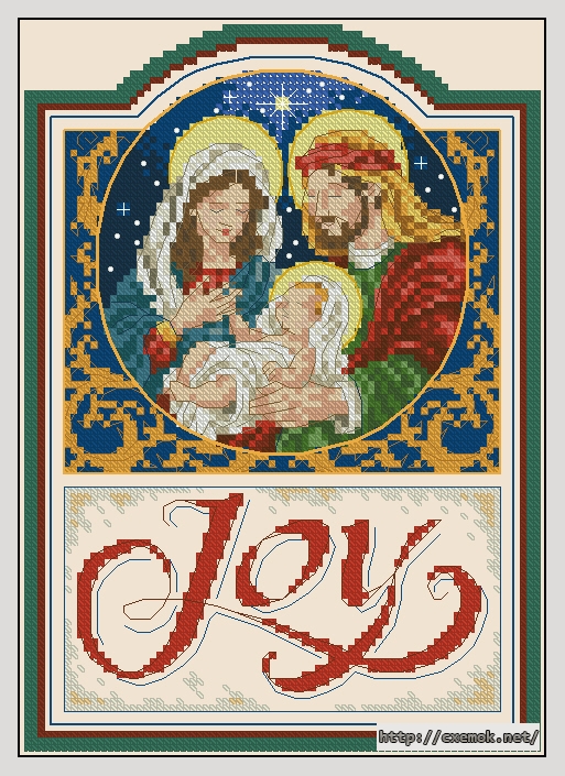 Download embroidery patterns by cross-stitch  - Blessed family, author 