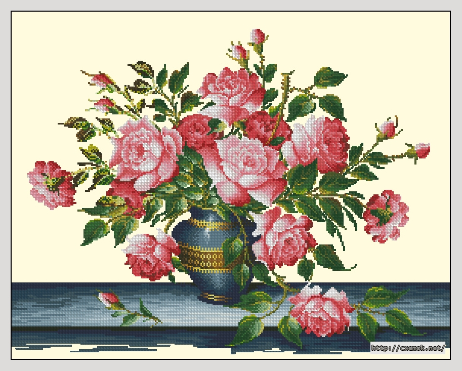 Download embroidery patterns by cross-stitch  - Roses, author 
