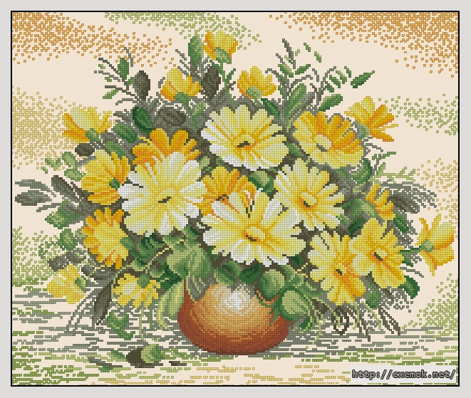 Download embroidery patterns by cross-stitch  - Gerberas, author 