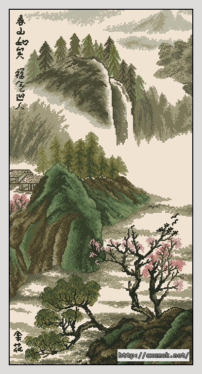 Download embroidery patterns by cross-stitch  - Chinese landscape, author 