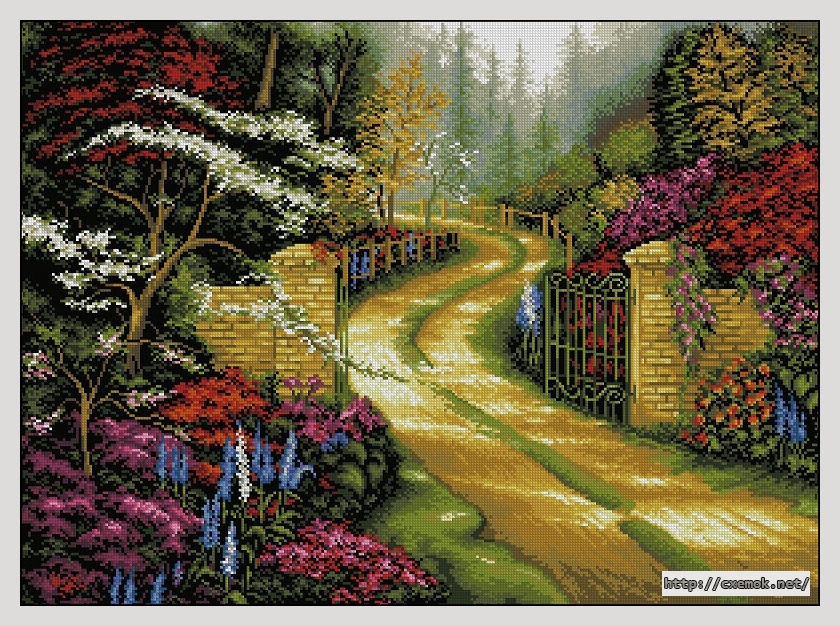 Download embroidery patterns by cross-stitch  - Quiet garden, author 