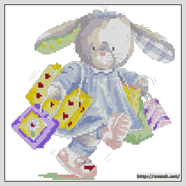 Download embroidery patterns by cross-stitch  - Shopping list bunny, author 