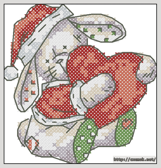 Download embroidery patterns by cross-stitch  - New year bunny, author 