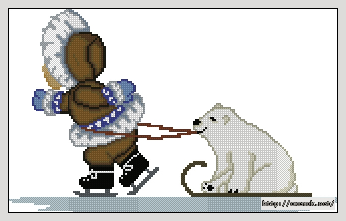 Download embroidery patterns by cross-stitch  - Skating buddies, author 