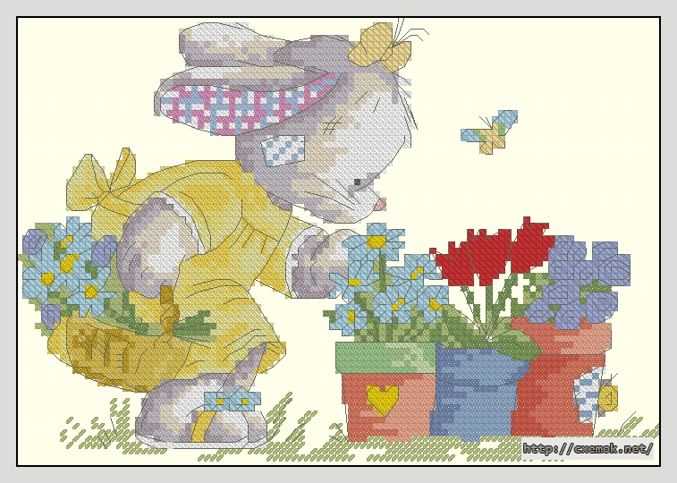 Download embroidery patterns by cross-stitch  - Collecting flowers, author 