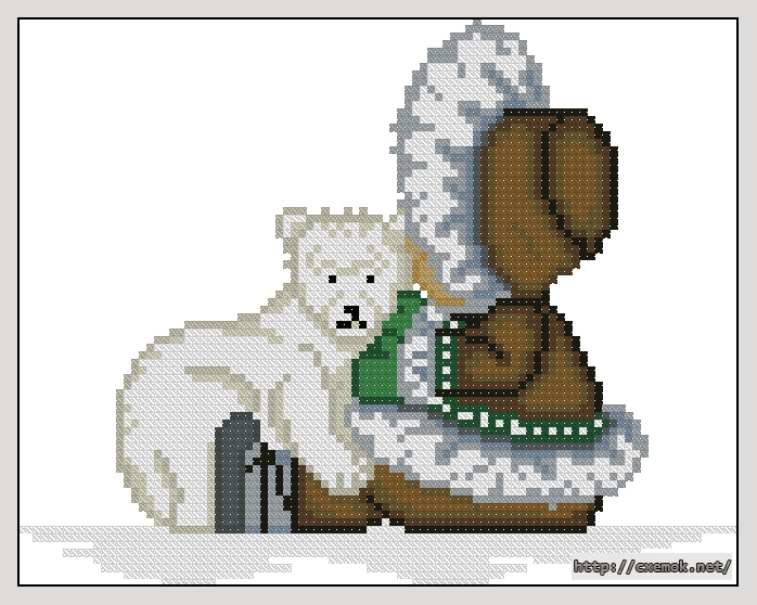 Download embroidery patterns by cross-stitch  - Nanuk and bear, author 