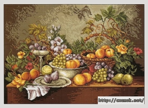 Download embroidery patterns by cross-stitch  - Композиция с плодове, author 