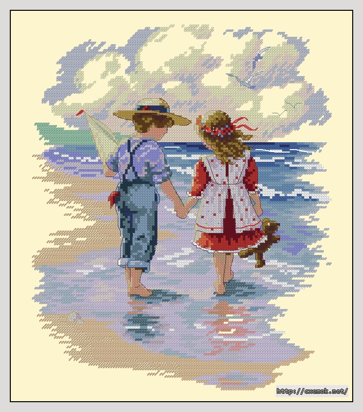 Download embroidery patterns by cross-stitch  - Holding hands, author 