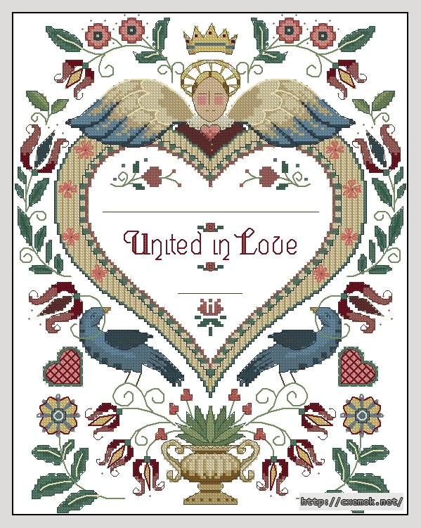 Download embroidery patterns by cross-stitch  - Folk art wedding, author 