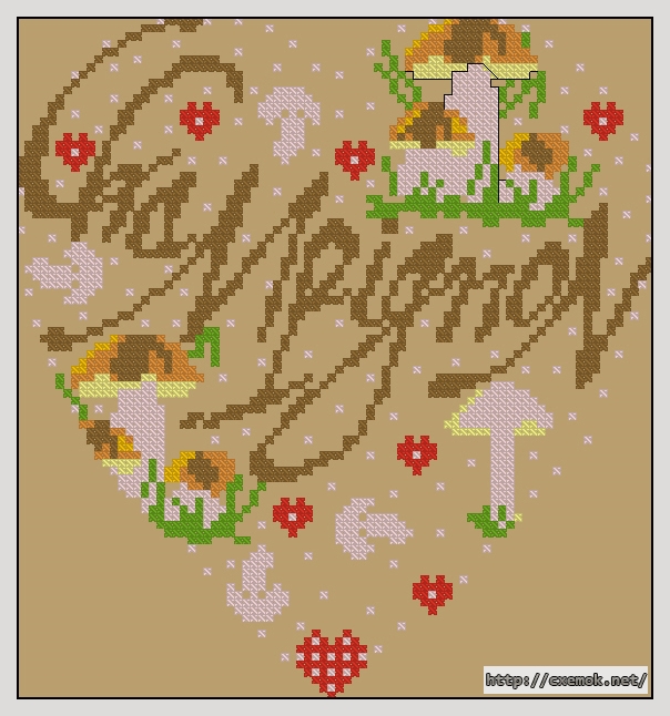 Download embroidery patterns by cross-stitch  - Champignons, author 