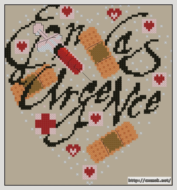 Download embroidery patterns by cross-stitch  - En cas d''urgence, author 