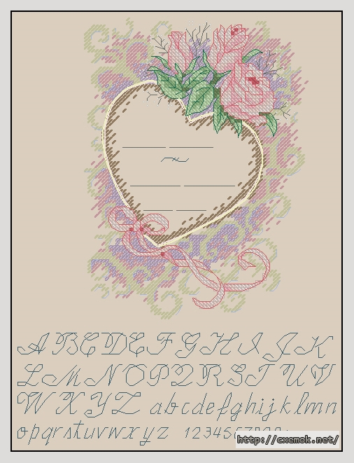 Download embroidery patterns by cross-stitch  - Lovihg unity wedding record, author 