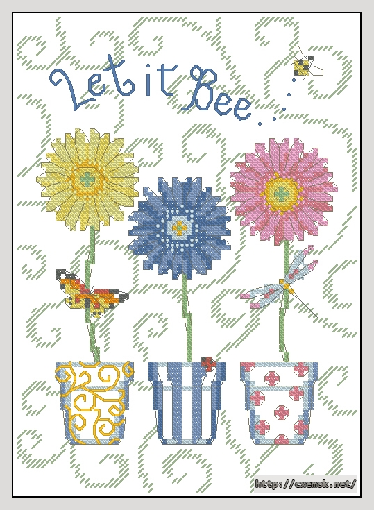Download embroidery patterns by cross-stitch  - Let it bee, author 