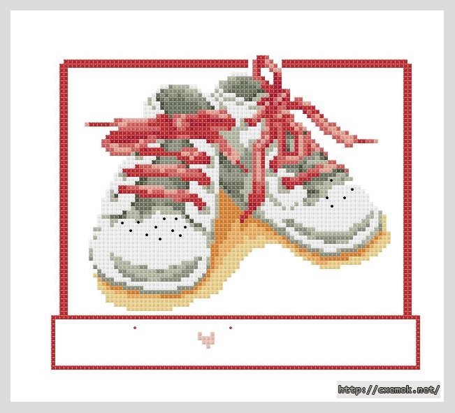 Download embroidery patterns by cross-stitch  - Baby shoes-rose, author 