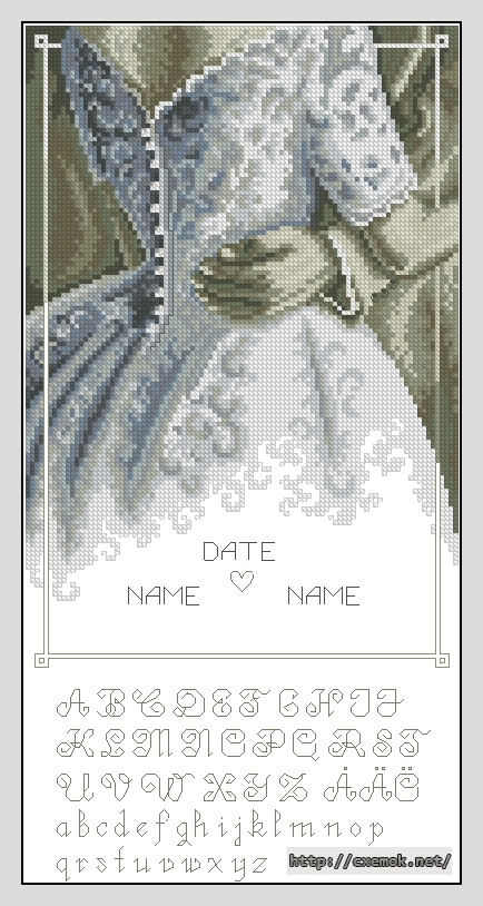 Download embroidery patterns by cross-stitch  - Wedding dress, author 