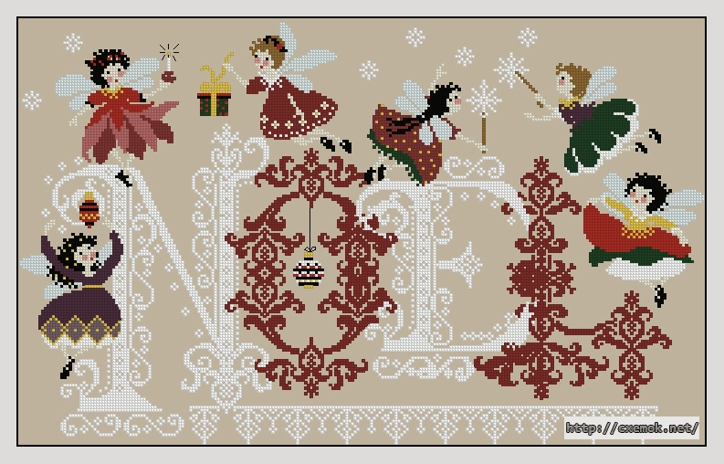 Download embroidery patterns by cross-stitch  - Fees de noel, author 