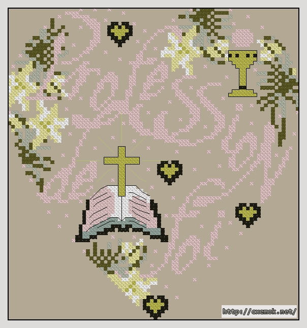 Download embroidery patterns by cross-stitch  - Profession de foi, author 