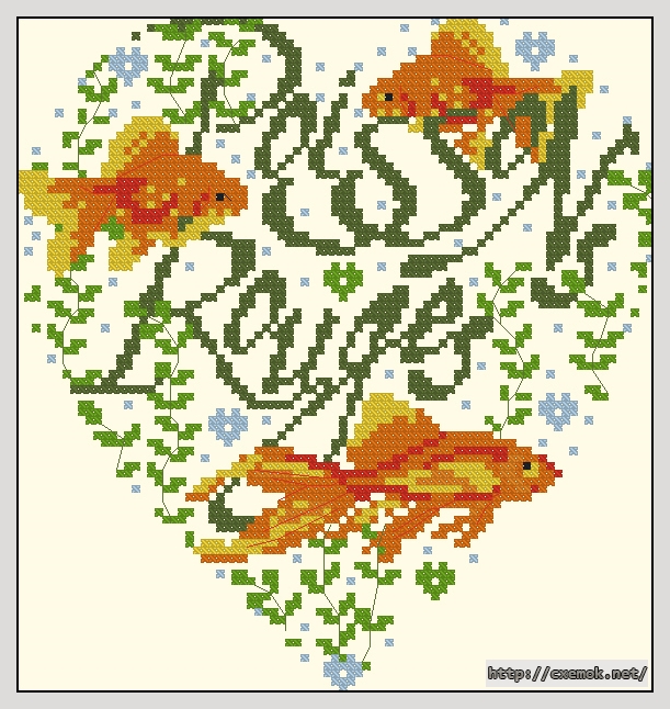 Download embroidery patterns by cross-stitch  - Poissons rouges, author 