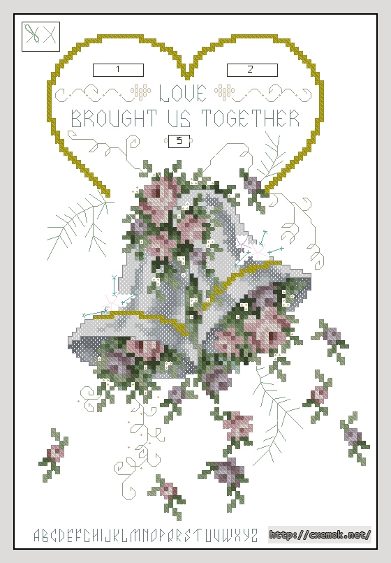 Download embroidery patterns by cross-stitch  - Wedding bells, author 