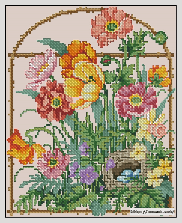 Download embroidery patterns by cross-stitch  - Springtime secret, author 