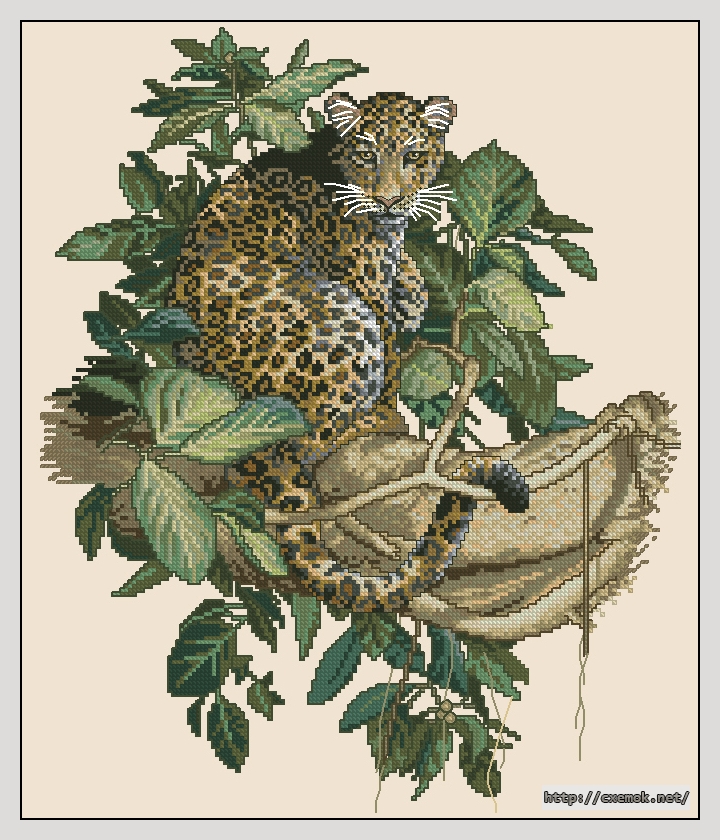 Скачать схемы вышивки нитками / крестом  - Leopard, автор 