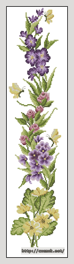 Download embroidery patterns by cross-stitch  - Wild flowers bell pull, author 