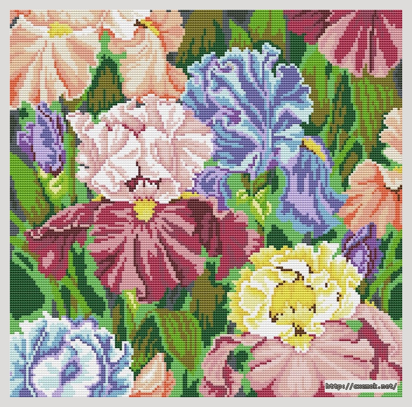 Download embroidery patterns by cross-stitch  - Iris paradise, author 