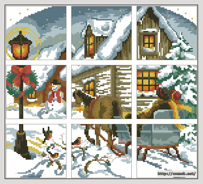 Завантажити схеми вишивки нитками / хрестом  - Christmas window, автор 