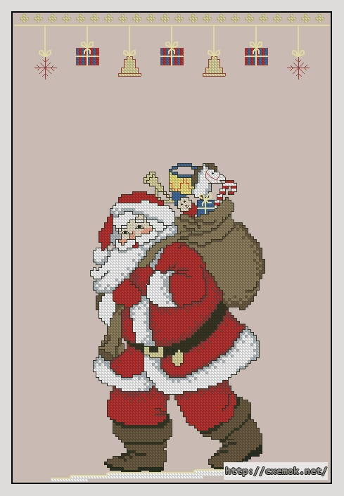 Download embroidery patterns by cross-stitch  - Santa banner, author 