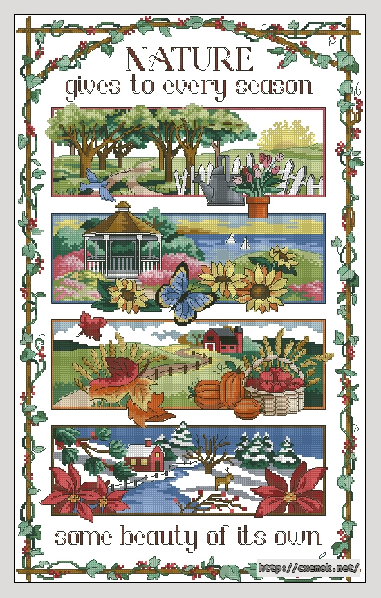 Download embroidery patterns by cross-stitch  - Nature gives, author 